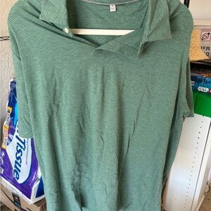 Green Striped Polo Shirt